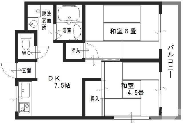 東山の完工年月(1987年10月)築の賃貸マンションの間取り