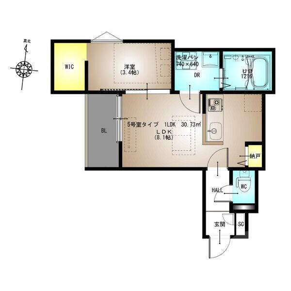 新芦屋下の完工年月(2026年7月)築の賃貸アパートの間取り