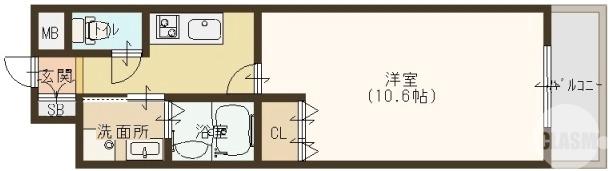 野尻町の完工年月(2017年3月)築の賃貸マンションの間取り