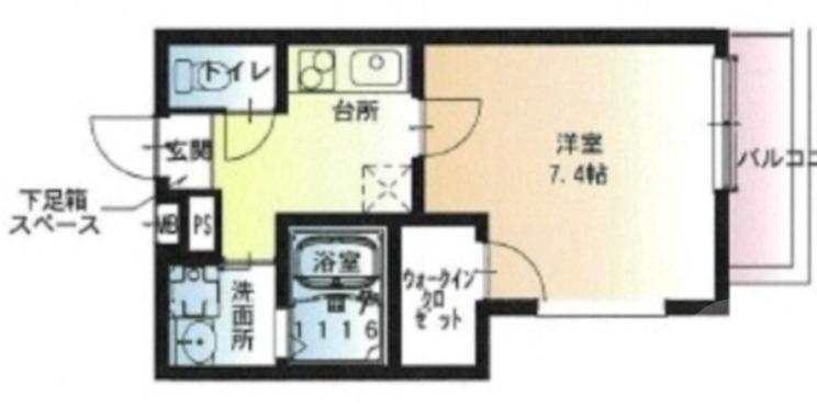 小松の完工年月(2021年7月)築の賃貸アパートの間取り