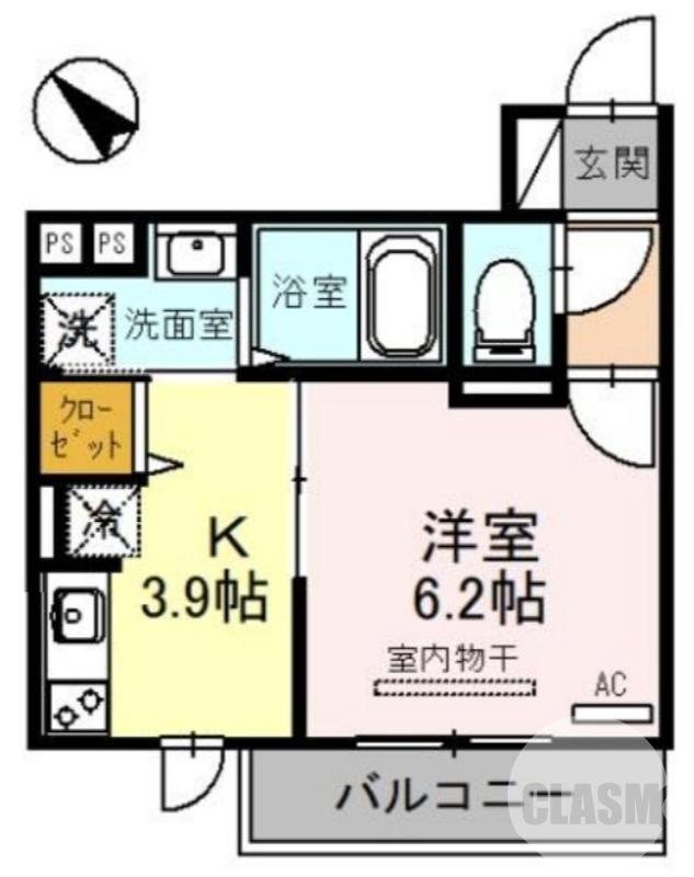 中安井町の完工年月(2022年7月)築の賃貸アパートの間取り