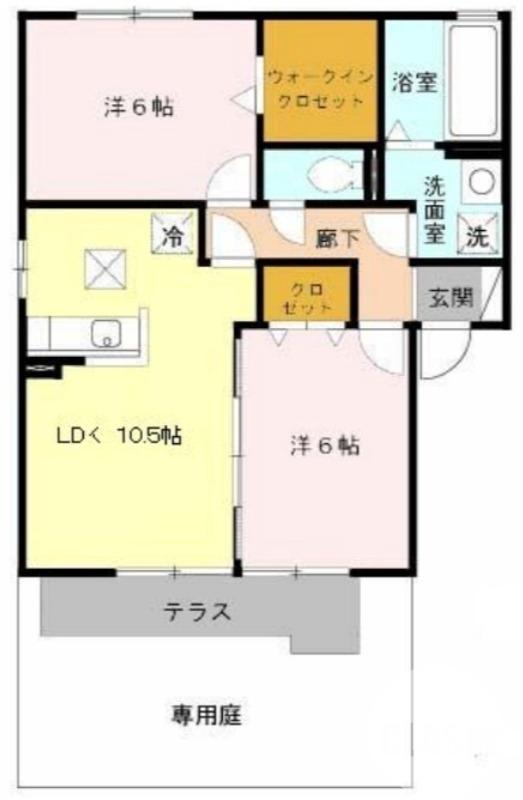 立部の完工年月(2004年3月)築の賃貸アパートの間取り
