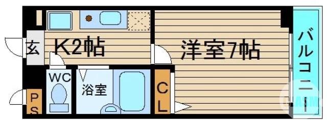 白鷺町の完工年月(1999年8月)築の賃貸マンションの間取り