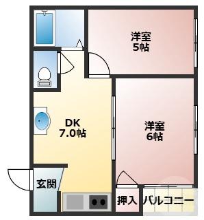 三津屋南の完工年月(1994年2月)築の賃貸マンションの間取り