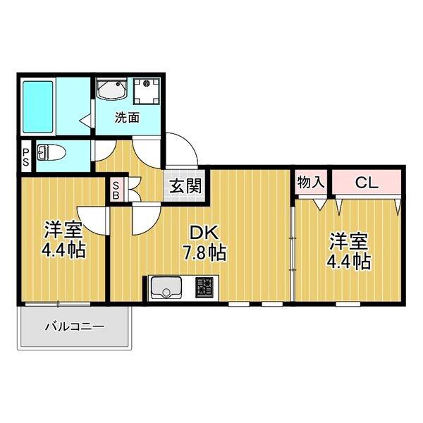 金田町の完工年月(2026年4月)築の賃貸アパートの間取り