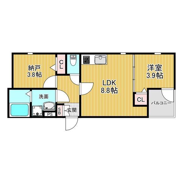 金田町の完工年月(2026年4月)築の賃貸アパートの間取り