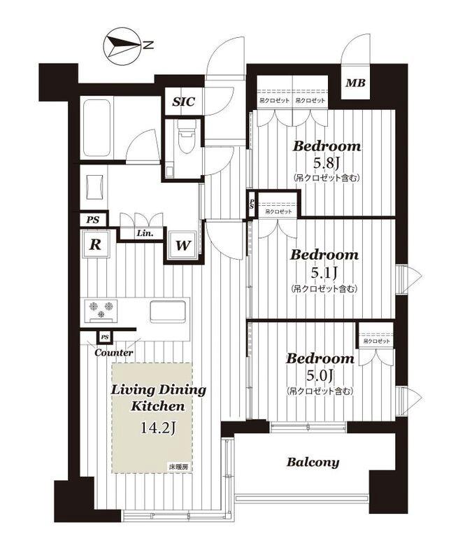 イーグルコート京都二条の間取り