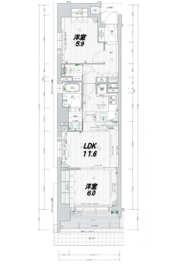 リーガル京都烏丸東の間取り