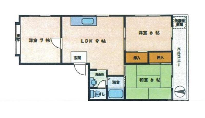 下新庄の完工年月(1987年3月)築の賃貸マンションの間取り