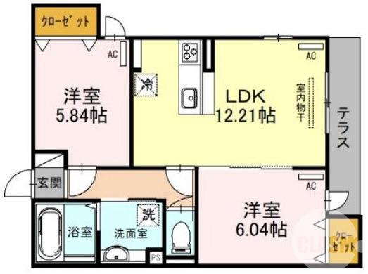 百舌鳥赤畑町の完工年月(2023年9月)築の賃貸アパートの間取り