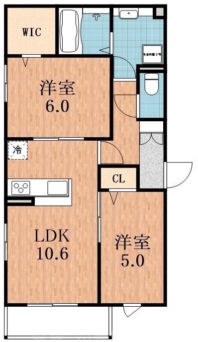 上住吉の完工年月(2022年3月)築の賃貸アパートの間取り