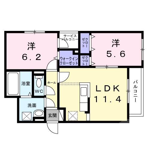 蔵垣内の完工年月(2026年3月)築の賃貸アパートの間取り