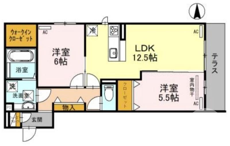 鳳中町の完工年月(2023年12月)築の賃貸アパートの間取り