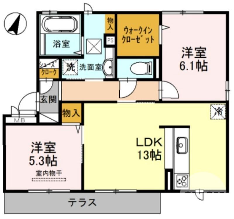 平井の完工年月(2015年6月)築の賃貸アパートの間取り
