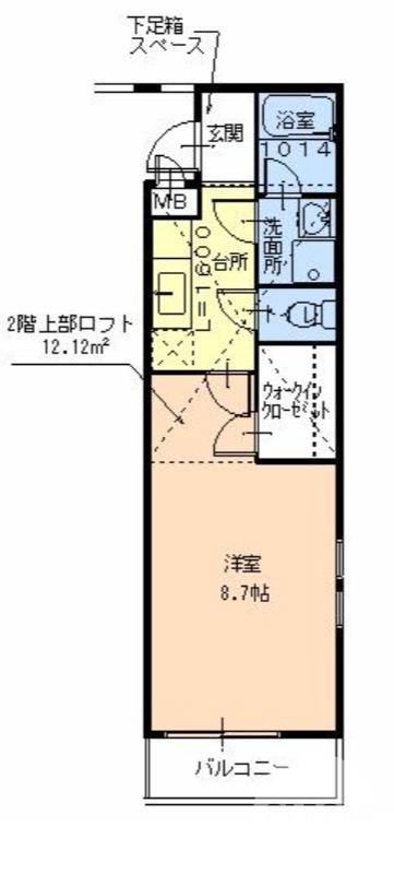 上の完工年月(2009年5月)築の賃貸アパートの間取り
