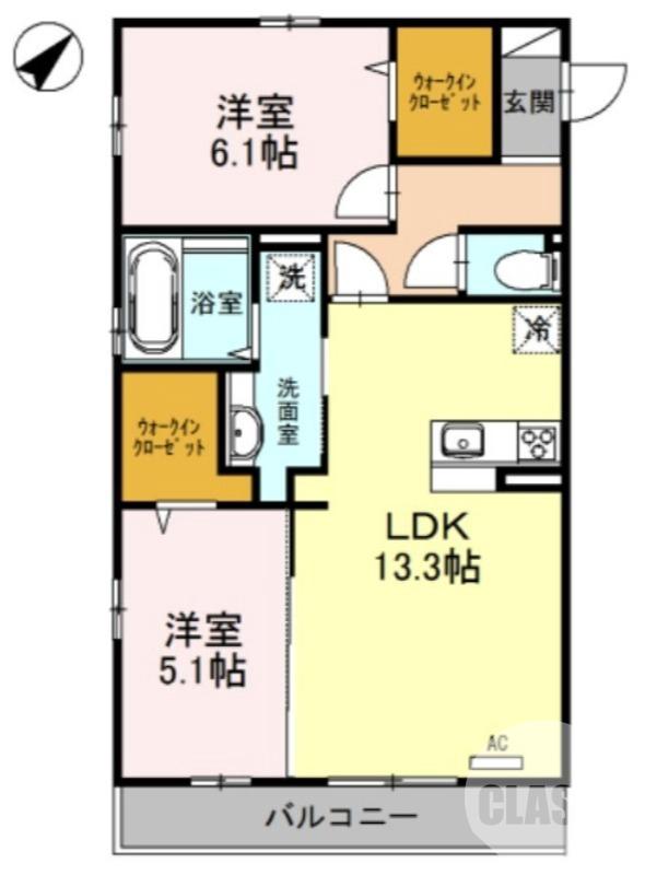 大野芝町の完工年月(2015年3月)築の賃貸アパートの間取り