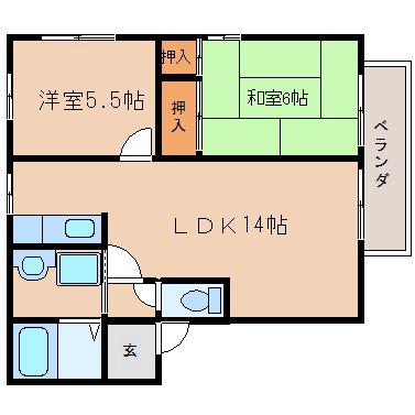 ハイツキララB棟の間取り