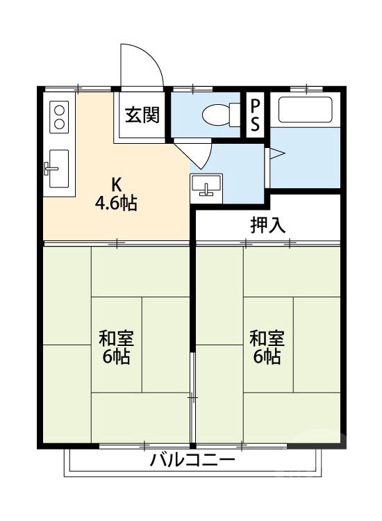 正雀の完工年月(1983年9月)築の賃貸アパートの間取り