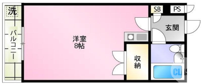 白鷺町の完工年月(1989年5月)築の賃貸マンションの間取り