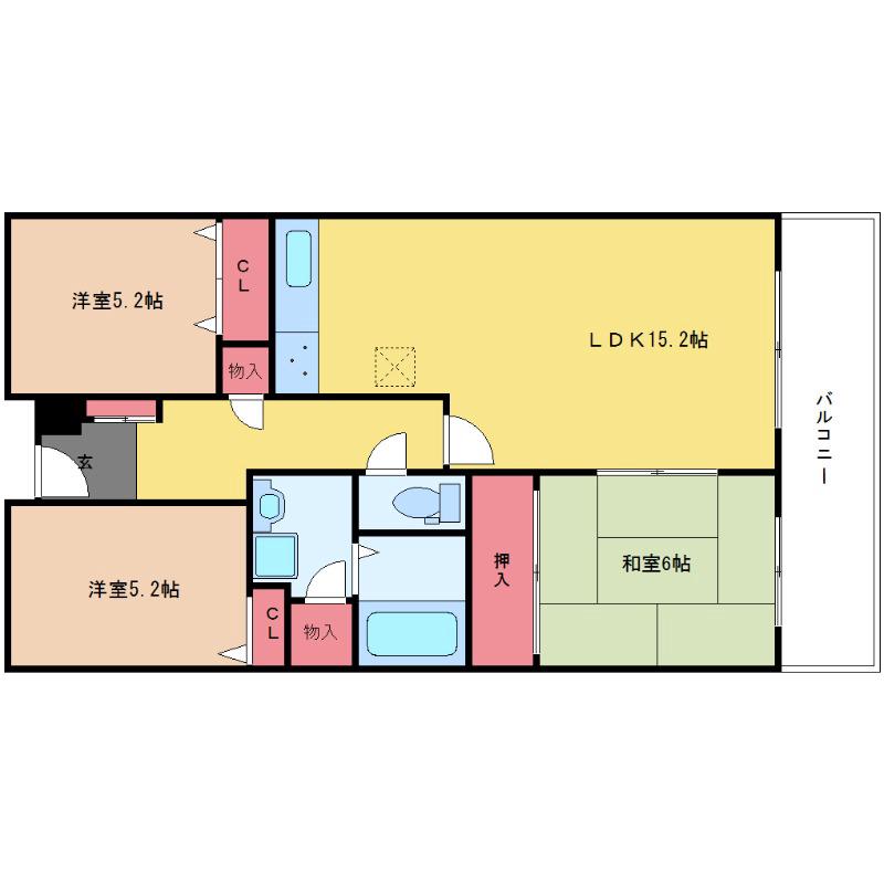 ファミールハイツ北大阪1号棟の間取り