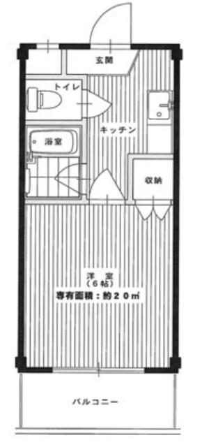 津雲台の完工年月(1996年3月)築の賃貸マンションの間取り