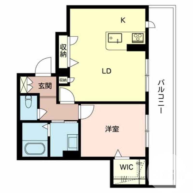 向陵西町の完工年月(2018年7月)築の賃貸マンションの間取り