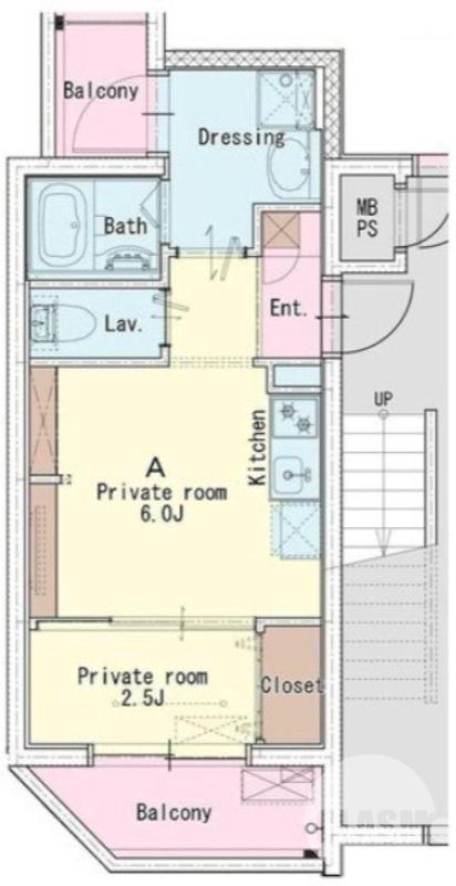 西湊町の完工年月(2026年3月)築の賃貸マンションの間取り