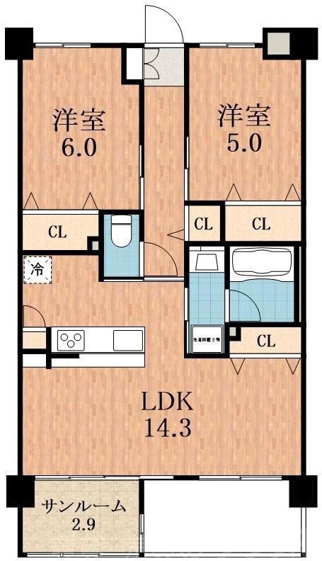 加美東の完工年月(2019年4月)築の賃貸マンションの間取り
