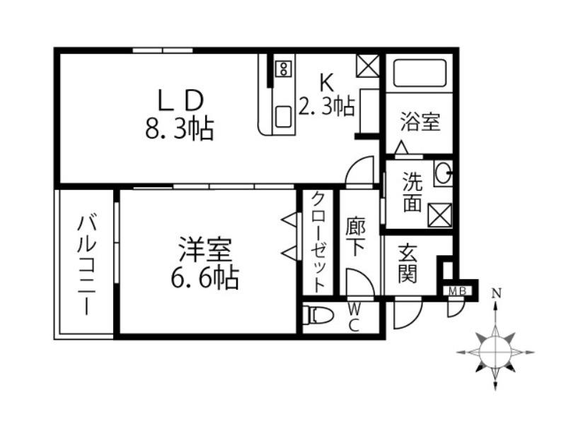 浜寺諏訪森町中の完工年月(2020年6月)築の賃貸アパートの間取り