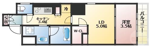 東三国の完工年月(2018年3月)築の賃貸マンションの間取り