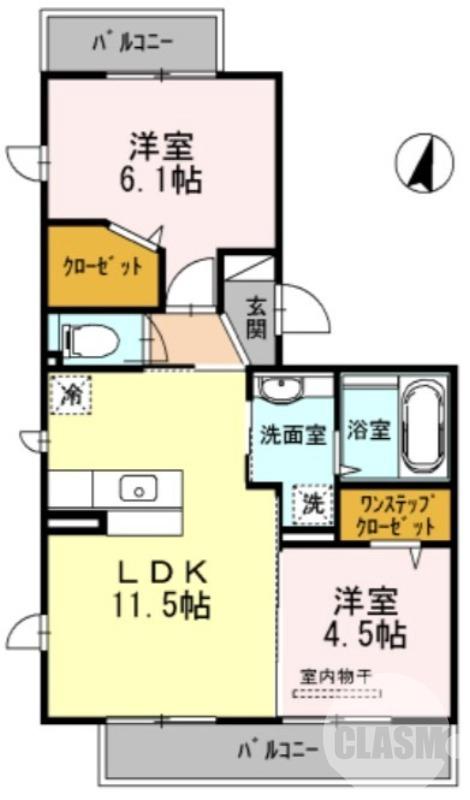 福田の完工年月(2012年3月)築の賃貸アパートの間取り