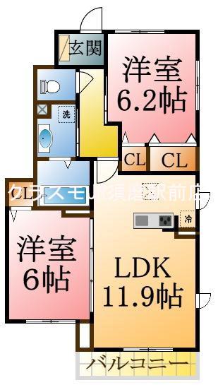 キャム月見山Ⅰの間取り