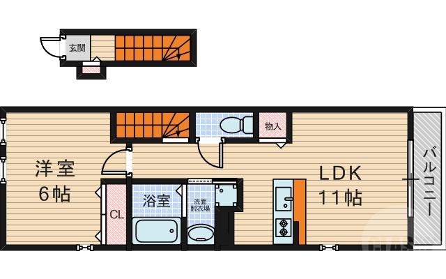 大桐の完工年月(2007年3月)築の賃貸アパートの間取り