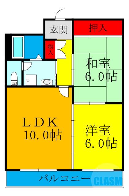 菅原の完工年月(1983年6月)築の賃貸マンションの間取り