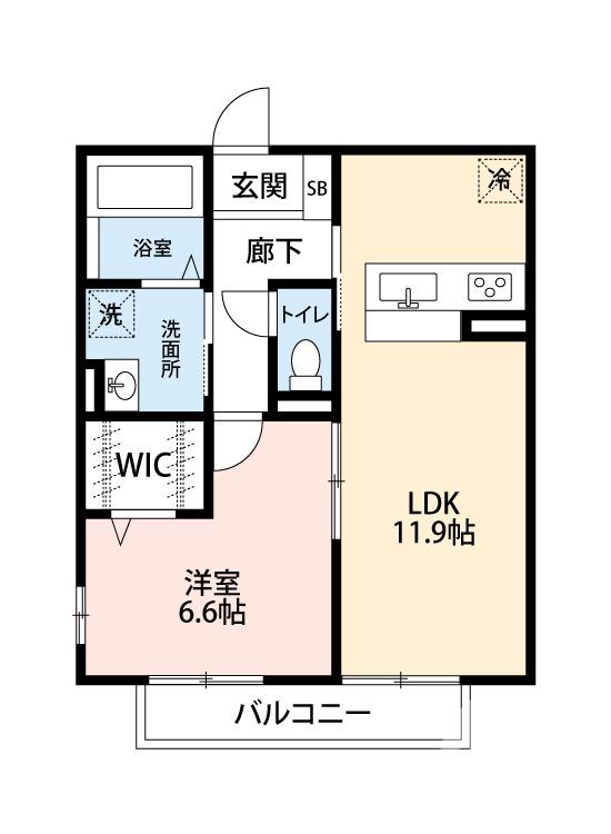 浜寺南町の完工年月(2015年3月)築の賃貸アパートの間取り