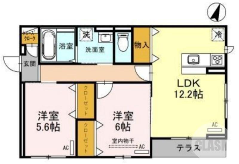 北条町の完工年月(2023年1月)築の賃貸アパートの間取り
