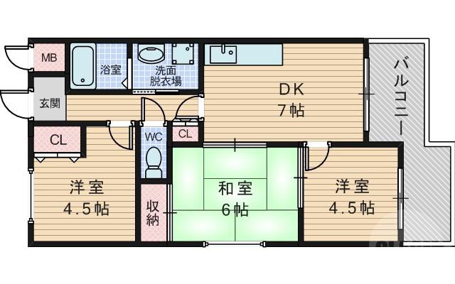 瑞光の完工年月(1988年10月)築の賃貸マンションの間取り