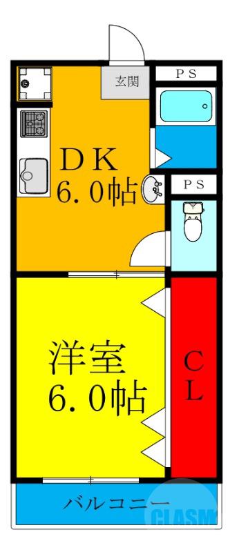 豊新の完工年月(1973年4月)築の賃貸マンションの間取り