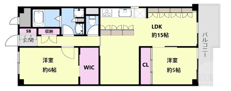 山田西の完工年月(1973年7月)築の賃貸マンションの間取り