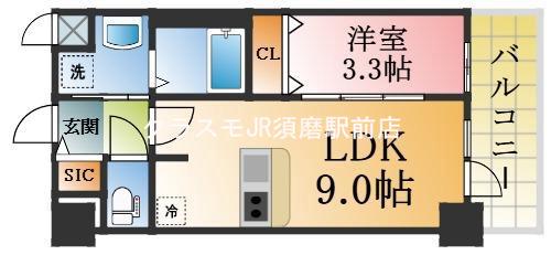 アドバンス神戸パーチェの間取り