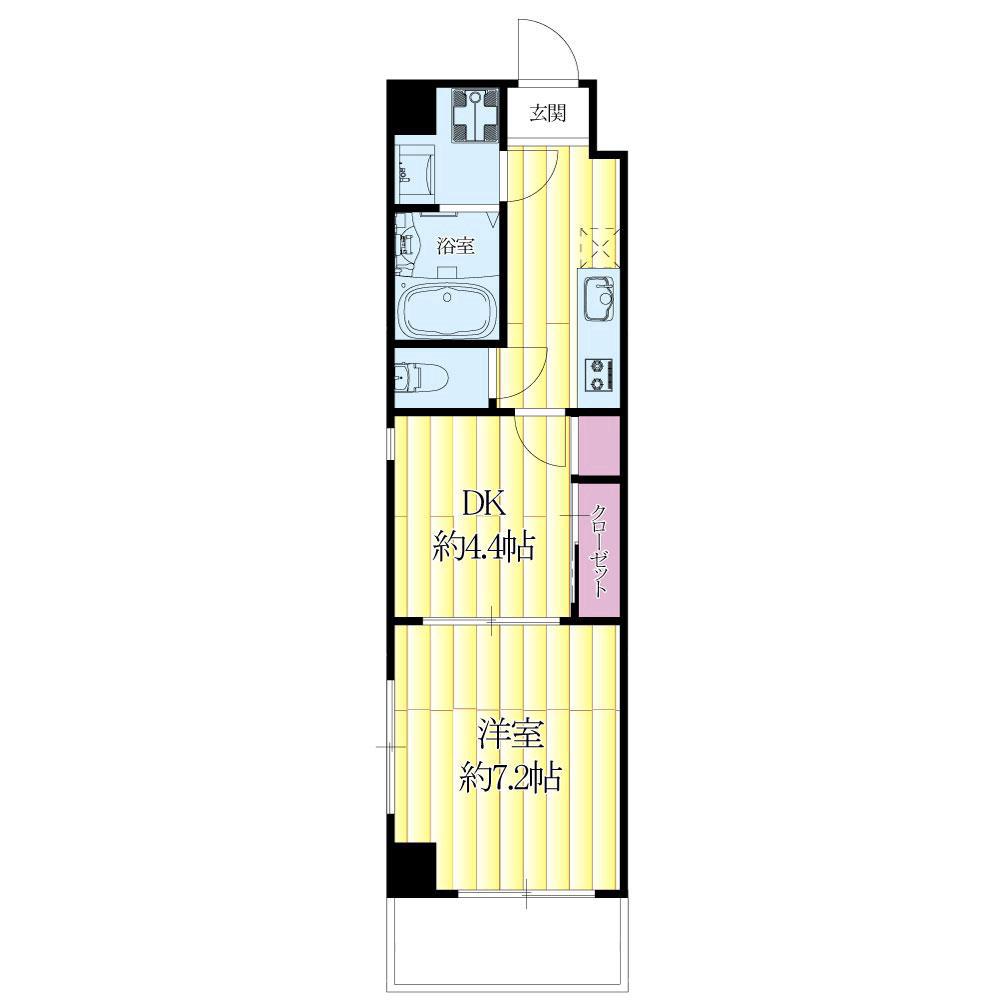 岸部中の完工年月(2008年2月)築の賃貸マンションの間取り