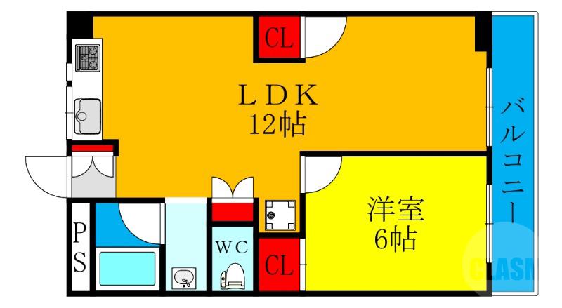 豊新の完工年月(1982年11月)築の賃貸マンションの間取り