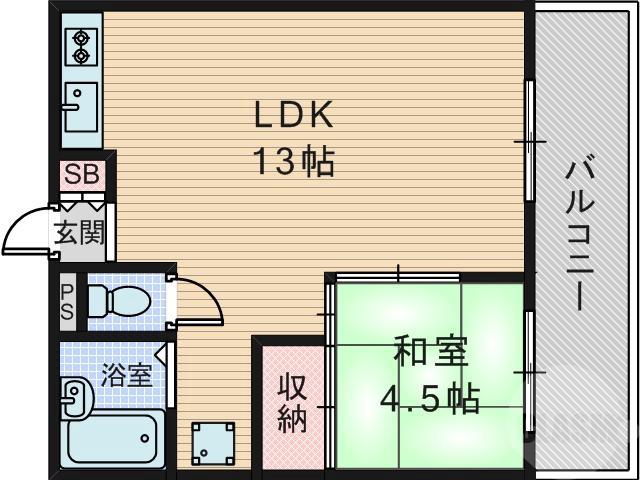 小松の完工年月(1986年6月)築の賃貸マンションの間取り