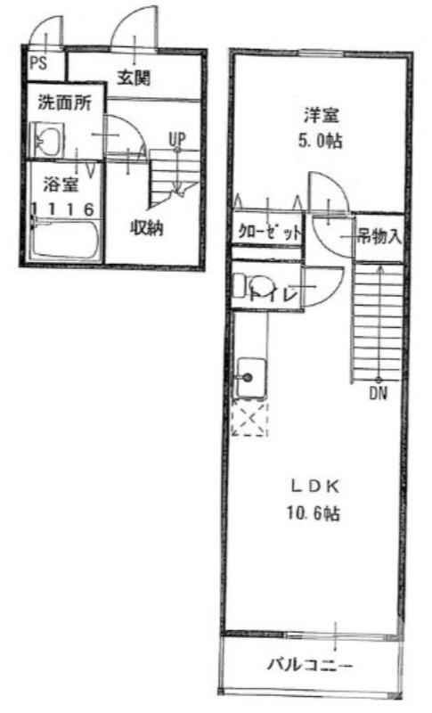 東三国ヶ丘町の完工年月(2012年11月)築の賃貸アパートの間取り