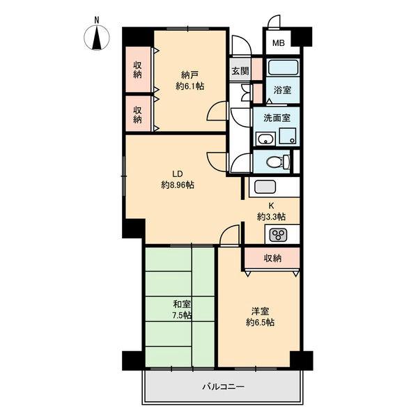 南金田の完工年月(1998年12月)築の賃貸マンションの間取り
