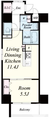 車之町東の完工年月(2019年3月)築の賃貸マンションの間取り