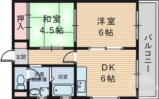 豊里の完工年月(1981年7月)築の賃貸マンションの間取り