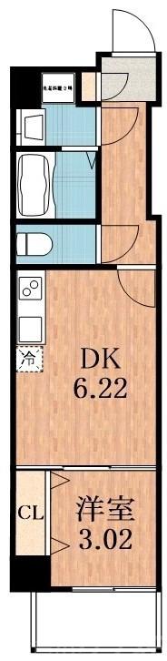阪南町の完工年月(2022年3月)築の賃貸マンションの間取り