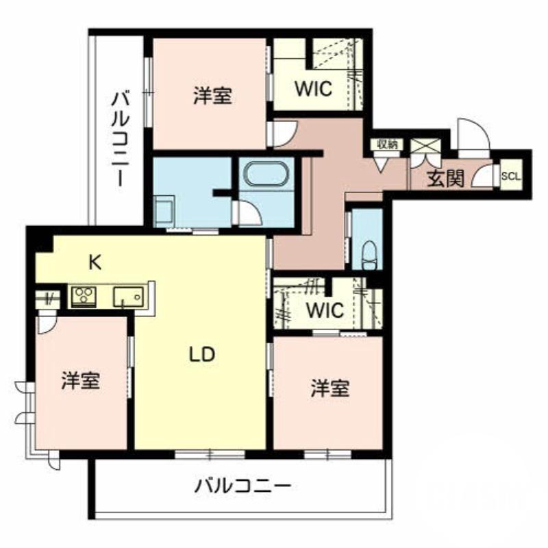 金岡町の完工年月(2020年1月)築の賃貸マンションの間取り