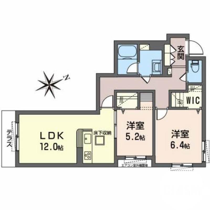 三宝町の完工年月(2023年1月)築の賃貸マンションの間取り